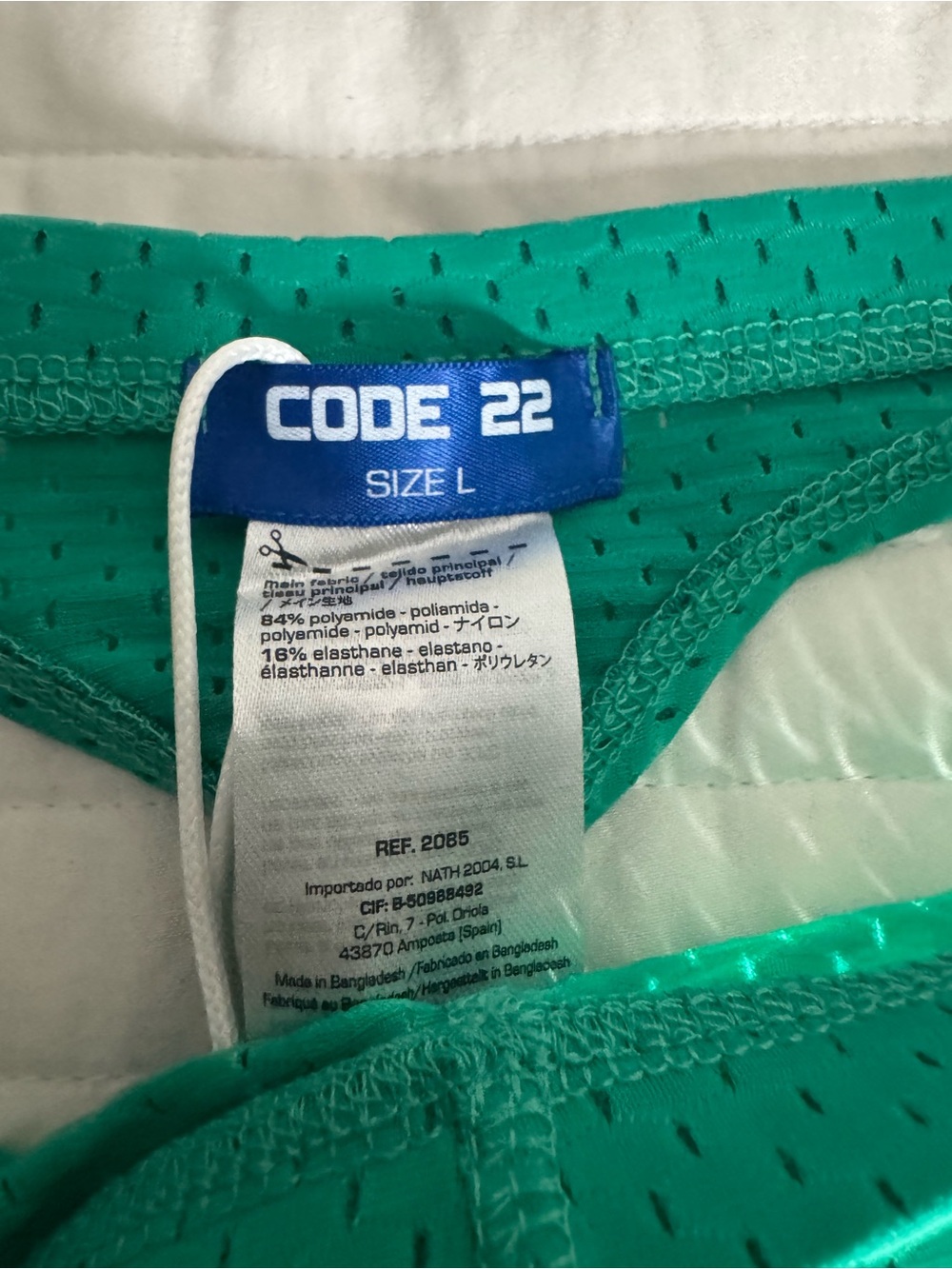 CODE 22 Men’s Green Microfiber Thong - Picture 3 of 4